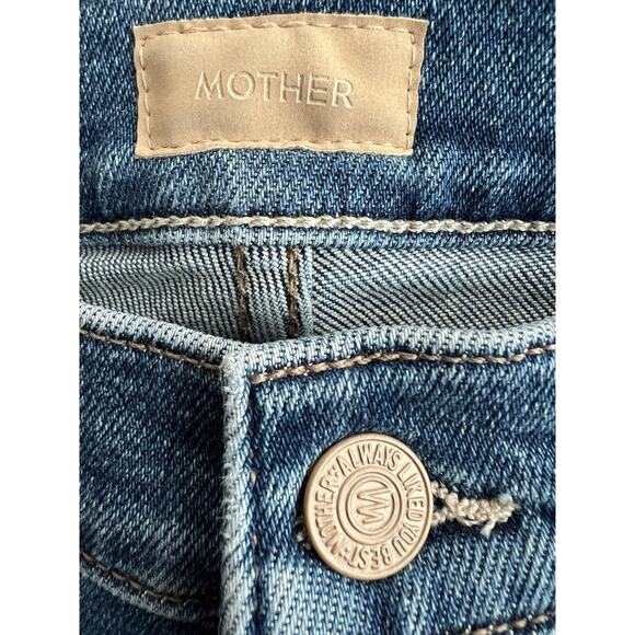 MOTHER Denim The Rascal Ankle Fray Opposites Attract Straight Slim Jeans Sz 28 - Picture 4 of 14
